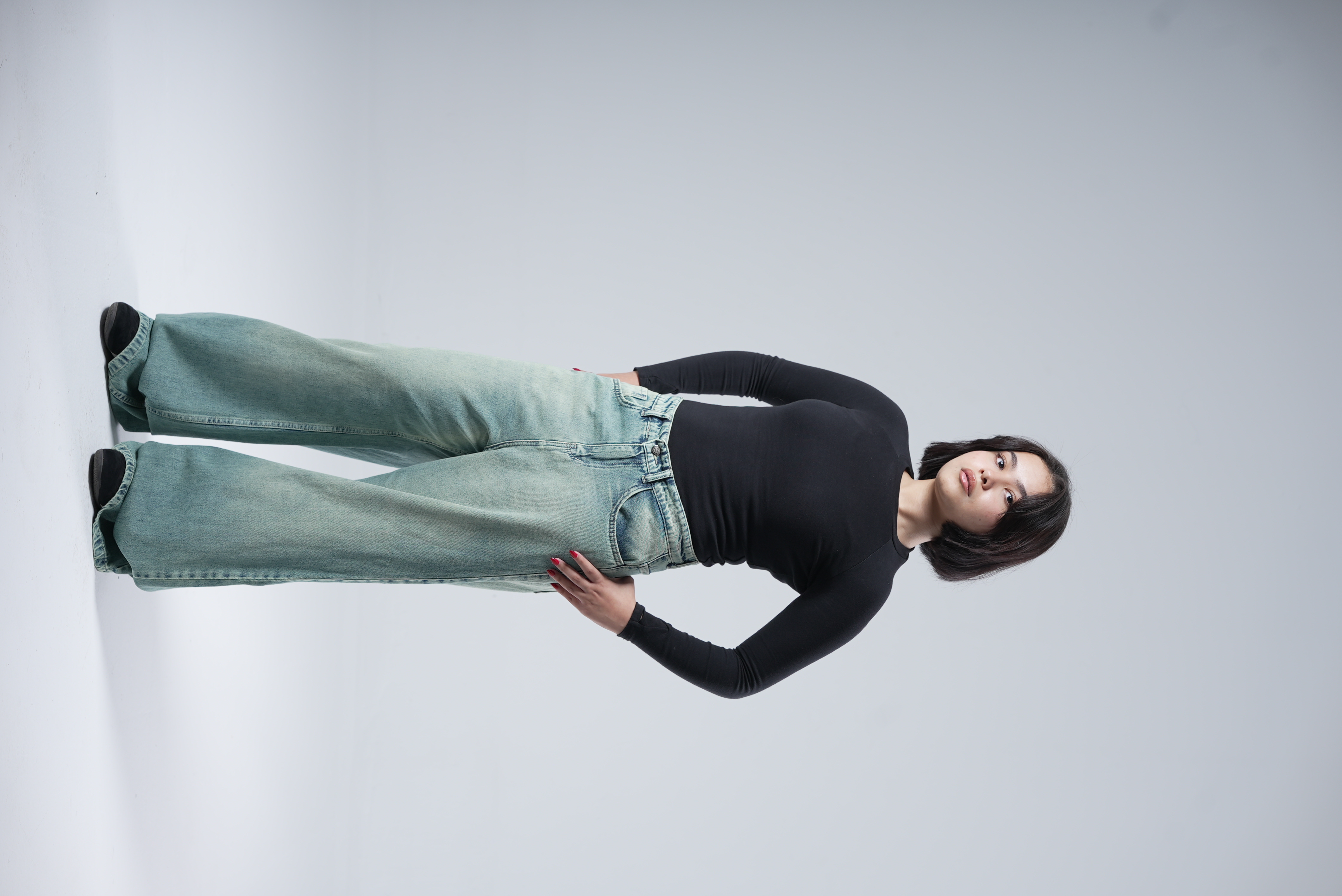 Dirty Olive Double Wide Leg Jeans
