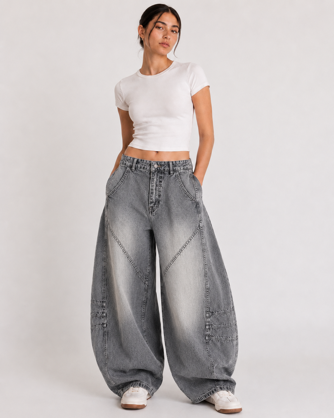 Gray Balloon Jeans
